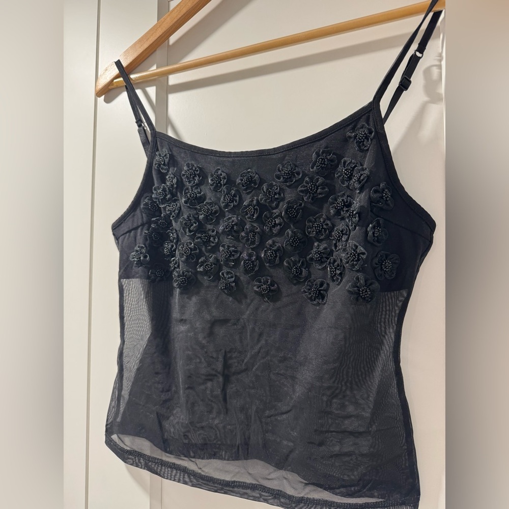 Intimissimi Black Sheer Lace Top